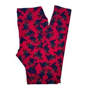 LuLaRoe Beta Fish Pink Blue Purple Aquarium Fighting HTF Leggings One Size OS